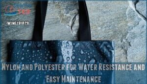 nylon and polyester for water resistance and easy maintenance