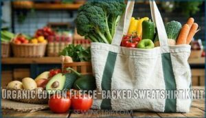 organic cotton fleece-backed sweatshirt knit