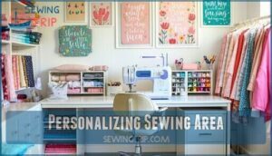 personalizing sewing area