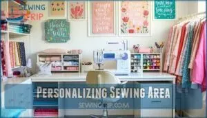 personalizing sewing area