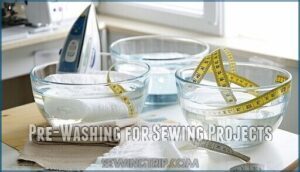 pre-washing for sewing projects