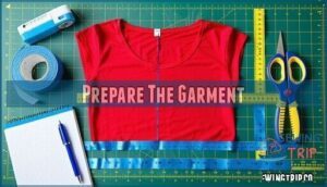 prepare the garment