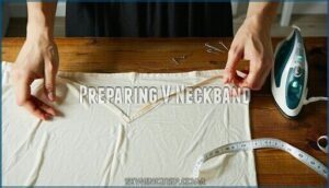 preparing v neckband