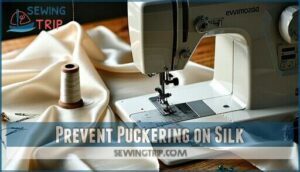 prevent puckering on silk