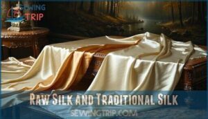 raw silk and traditional silk