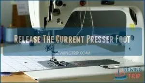 release the current presser foot