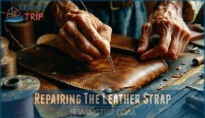 repairing the leather strap