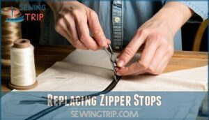 replacing zipper stops