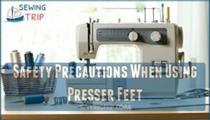 safety precautions when using presser feet