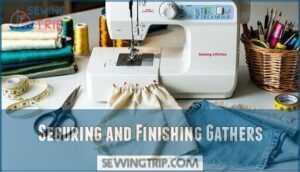 securing and finishing gathers
