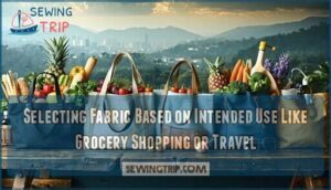 selecting fabric based on intended use like grocery shopping or travel