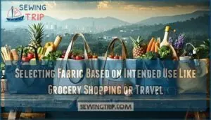 selecting fabric based on intended use like grocery shopping or travel