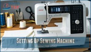 setting up sewing machine