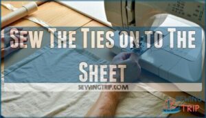 sew the ties on to the sheet