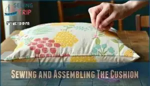 sewing and assembling the cushion