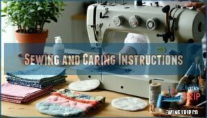 sewing and caring instructions