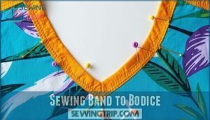 sewing band to bodice