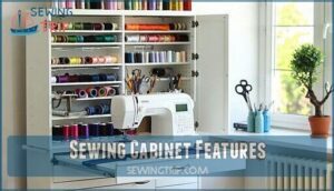 sewing cabinet features