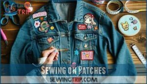 sewing on patches