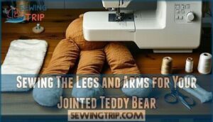 sewing the legs and arms for your jointed teddy bear