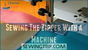sewing the zipper with a machine