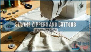 sewing zippers and buttons