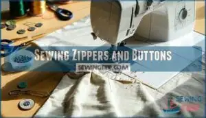 sewing zippers and buttons