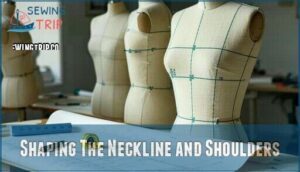 shaping the neckline and shoulders