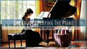 she enjoys playing the piano