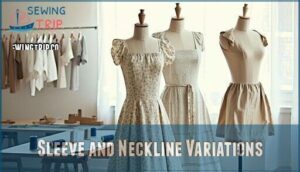 sleeve and neckline variations