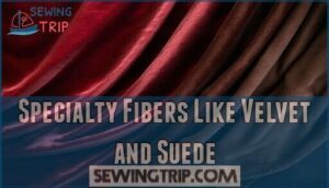 specialty fibers like velvet and suede