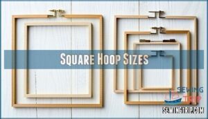 square hoop sizes