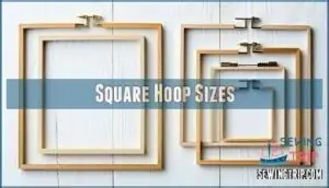 square hoop sizes