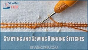 starting and sewing running stitches