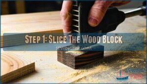 step 1: slice the wood block