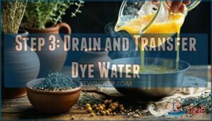 step 3: drain and transfer dye water