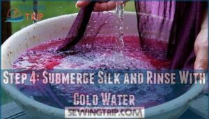 step 4: submerge silk and rinse with cold water