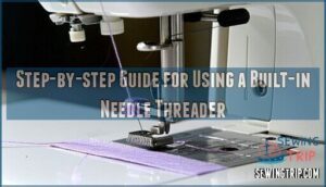 step-by-step guide for using a built-in needle threader
