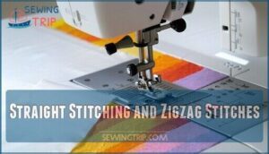 straight stitching and zigzag stitches