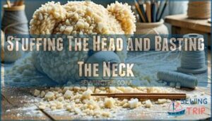 stuffing the head and basting the neck