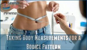 taking body measurements for a bodice pattern