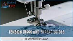 tension discs and thread guides
