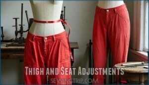 thigh and seat adjustments