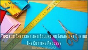 tips for checking and adjusting grainline during the cutting process