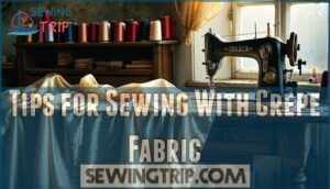 tips for sewing with crepe fabric