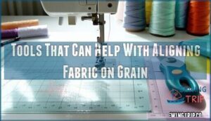 tools that can help with aligning fabric on grain