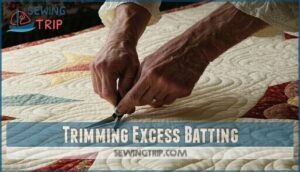 trimming excess batting