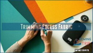 trimming excess fabric