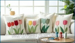 tulip applique pillow covers