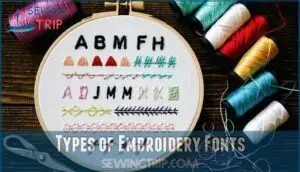 types of embroidery fonts
